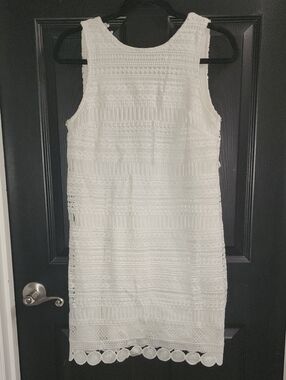 Gianni Bini White Crochet Mini Dress